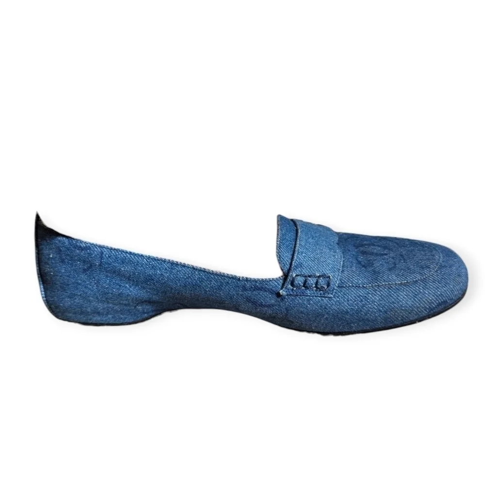 Vintage Y2K Chanel Denim Loafers Rare Designer Luxury Slip-On Shoes Flats Sz 10